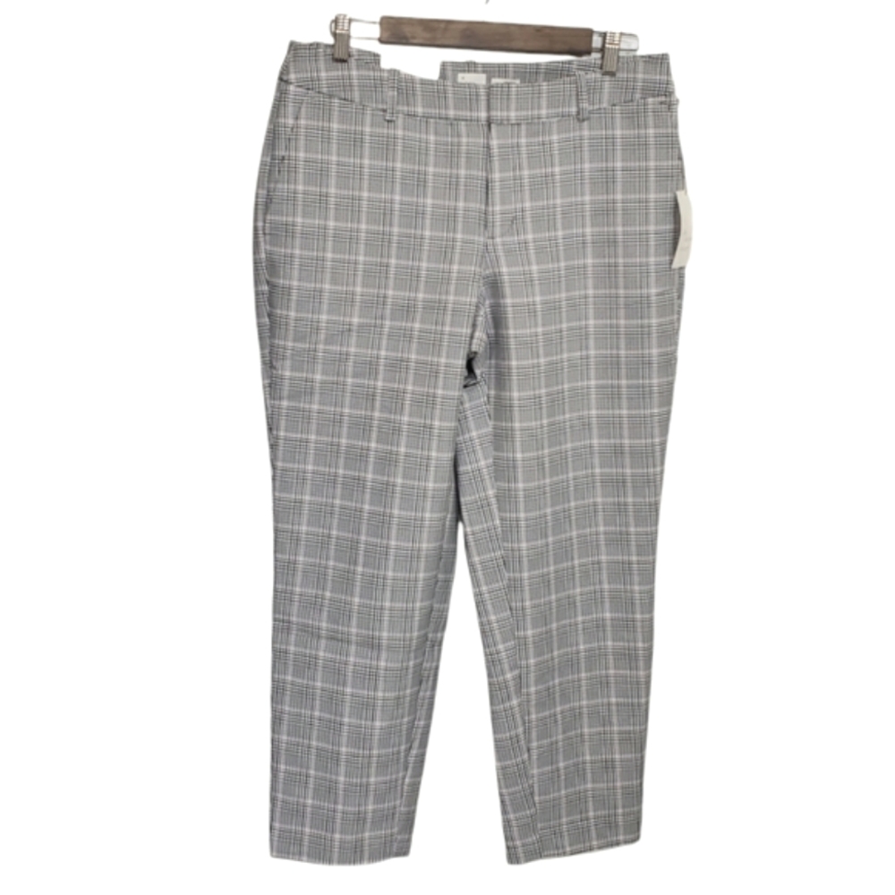 A New Day Plaid Mid-rise Slim Ankle Stretch Pants Women's Size 10 NWT